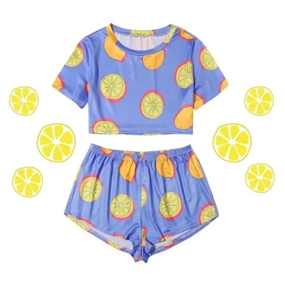 NEW! “Easy Peasy Lemon Squeezy” Cropped PJ Set 🍋 - Picture 1 of 10